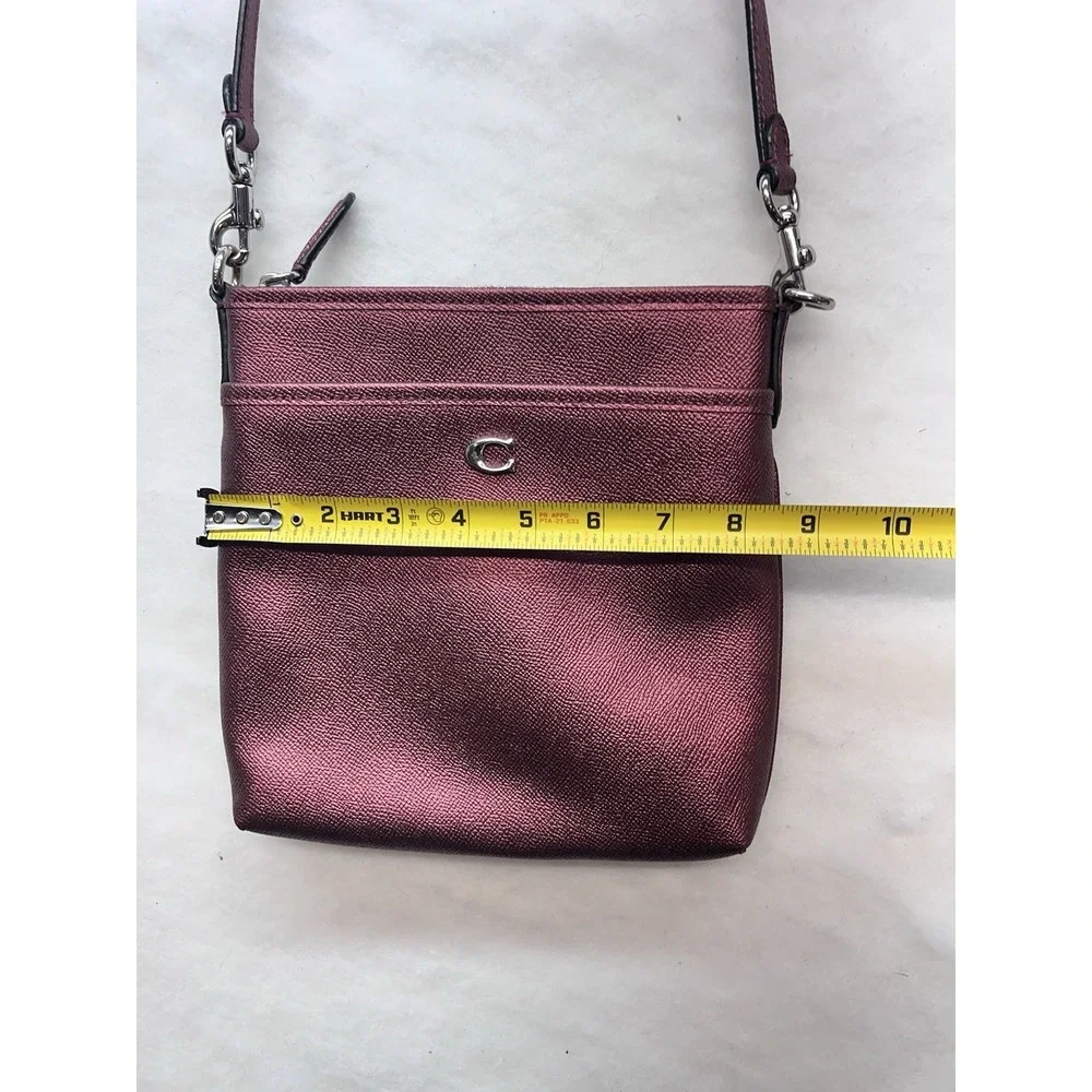 Coach Kitt Messenger Crossbody Bag in Metallic Cherry
